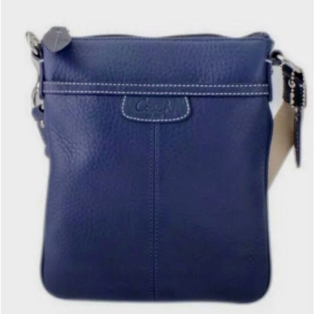 COACH 42206 PENELOPE NAVY PEBBLED LEATHER CROSSBODY - Picture 4 of 11